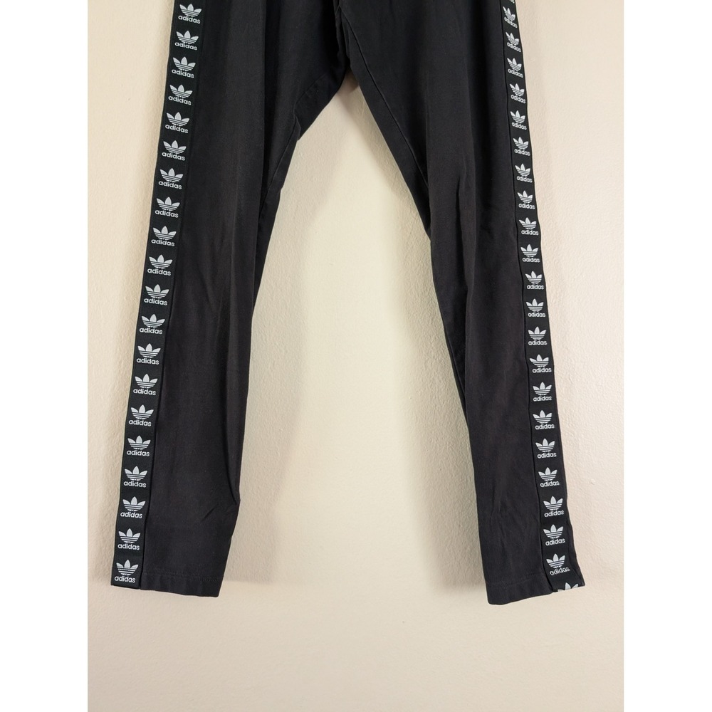 Adidas Originals Womens Trefoil Logo Tape Leggings Black Slim Fit S Athleisure - Picture 5 of 10